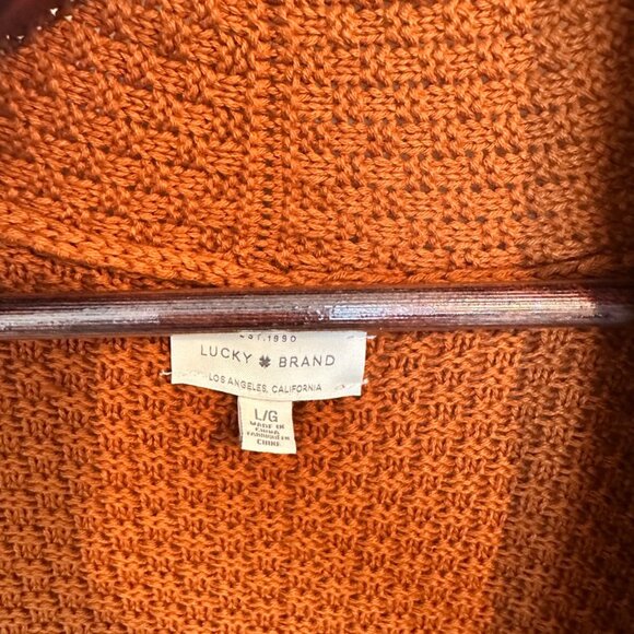 LG Lucky Brand Rust Long Cardigan - Picture 2 of 5